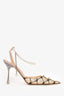 Mach & Mach Nude/Black Lace Embellished Heels Size 38