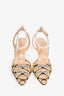 Mach & Mach Nude/Black Lace Embellished Heels Size 38