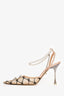 Mach & Mach Nude/Black Lace Embellished Heels Size 38