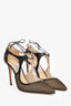 Jimmy Choo Black Leather/Mesh 'Vanessa' Heels Size 39