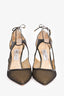 Jimmy Choo Black Leather/Mesh 'Vanessa' Heels Size 39