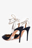 Aquazzura x Poppy Delevingne Navy/Silver Suede Star Heels Size 39