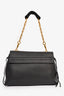 Valentino Black Grained Leather Clutch with Chain Shoulder Strap