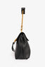Valentino Black Grained Leather Clutch with Chain Shoulder Strap