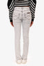 Brunello Cucinelli Light Grey Beaded Back Pocket Skinny Jeans Size 36