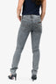 Brunello Cucinelli Grey Beaded Back Pocket Skinny Jeans Size 36