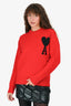 Ami Red Wool Ami de Coeur Crewneck Jumper Size XS