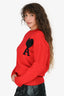 Ami Red Wool Ami de Coeur Crewneck Jumper Size XS