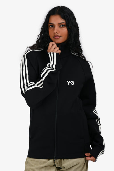 【超希少⭐︎⭐︎⭐︎】 Y-3 STRIPE TRACK JACKET (XL) adidas Y-3 3-Stripes Track Top - Black | Free Shipping with
