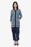 Helmut Lang Black/Blue/White Tweed Zip-up Jacket Size M