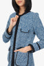 Helmut Lang Black/Blue/White Tweed Zip-up Jacket Size M