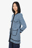 Helmut Lang Black/Blue/White Tweed Zip-up Jacket Size M