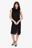 Ann Demeulemeester Black Wool Wrap Cowl Neck Dress Size 40