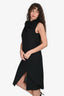 Ann Demeulemeester Black Wool Wrap Cowl Neck Dress Size 40