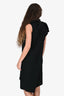 Ann Demeulemeester Black Wool Wrap Cowl Neck Dress Size 40