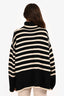 Toteme Black/White Wool Striped Turtle Neck Sweater Size S