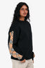 Burberry Black/Brown Tartan Pattern Sleeve Sweater Size S