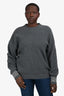 Alexander Wang Grey Wool Crystal Embellished Cuff Sweater Size M