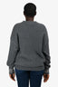 Alexander Wang Grey Wool Crystal Embellished Cuff Sweater Size M