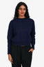 Isabel Marant Etoile Blue Alpaca/Wool Blend Cropped Sweater Size 36
