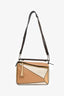 Loewe Brown/Taupe Leather Medium Puzzle Bag