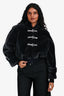 St.John Grey Faux Fur Embellished Bomber Jacket Size P