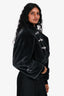St.John Grey Faux Fur Embellished Bomber Jacket Size P