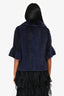 Pappas Navy Vintage Fur Button-Up Cardigan Size S