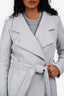 Reiss Light Grey Wool Belted Long Coat Size 4