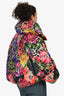 Flo & Clo Black/Pink Floral Cropped Puffer Jacket Size 38