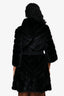 Black Vintage Mink Belted Long Coat Size 40