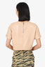 Alice + Olivia Nude Faux Leather Cropped Top Size S