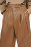 Frankie Shop Brown Faux Leather Bermuda Shorts Size S
