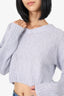 Reformation Grey Knit Alpaca Cropped V-Neck Sweater Size S