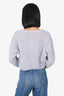 Reformation Grey Knit Alpaca Cropped V-Neck Sweater Size S