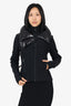 Moncler Black Puff Collar Hidden Hoodie Jacket Size M