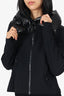Moncler Black Puff Collar Hidden Hoodie Jacket Size M