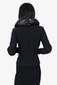 Moncler Black Puff Collar Hidden Hoodie Jacket Size M
