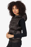 Prada Black Nylon Down Puffer Vest With Hood Size 38
