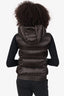 Prada Black Nylon Down Puffer Vest With Hood Size 38