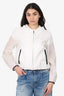 Prada White Cropped Windbreaker With Hood Size 42