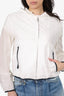 Prada White Cropped Windbreaker With Hood Size 42