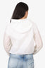 Prada White Cropped Windbreaker With Hood Size 42