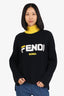 Fendi X Fila Black/Yellow Mohair Sweater Size 40