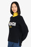Fendi X Fila Black/Yellow Mohair Sweater Size 40