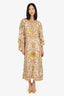 Zimmermann Multicolour Linen Laurel Kaftan Maxi Dress Estimated Size L