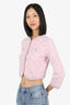 Maje Pink Glitter Jacquard Cardigan Size 1
