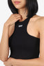 Off-White Black Ribbed Logo Print Cropped Tank Top Size 38