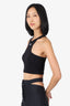 Off-White Black Ribbed Logo Print Cropped Tank Top Size 38