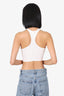 Off-White White Ribbed Logo Print Cropped Tank Top Size 38